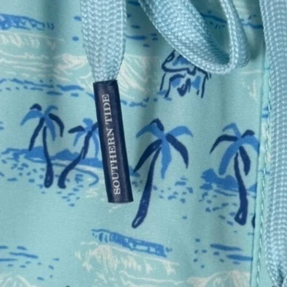 NWT Southern Tide, Nice To Sea You Swim Trunks, All Over Palm Trees, Size XXL